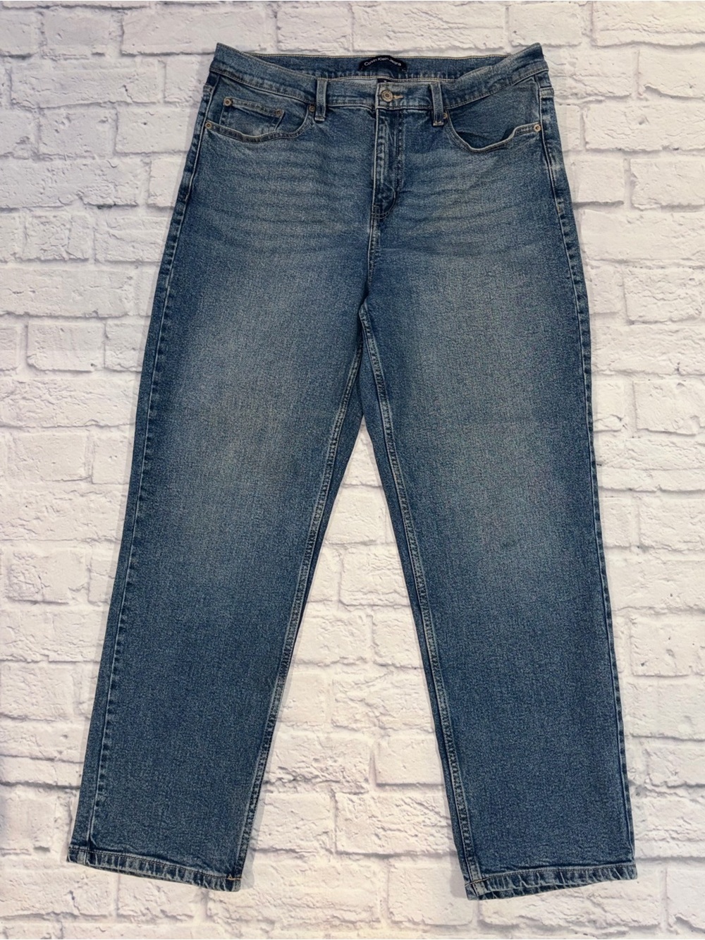 Calvin Klein Jeans Jeans Womens 14 Blue Stretch Denim Straight Leg Zip Fly